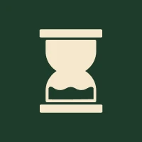 Hourglass icon on dark background