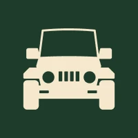Jeep silhouette on green background