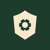 Gear on shield icon